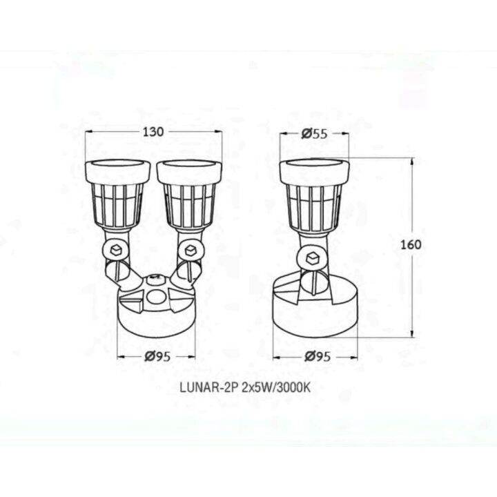 bec-รุ่น-lunar-2p-โคมไฟสนาม-led-2x5w-กันน้ำ-ip65-โคมไฟ-โคมสนาม-โคมไฟสนาม-ไฟส่องต้นไม้-ไฟสนาม-โคมกลางแจ้ง