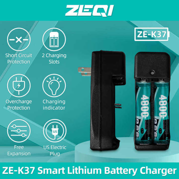 ZEK37 3.7V Multifunction 18650 Dual Slot Lithium Ion Battery Charger