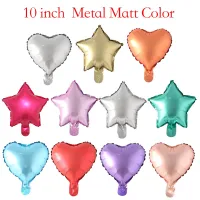 5pcslot 10 inch Foil Star Matt Metallic Balloon Wedding Decor Birthday Party Balloon Metal Heart Star Helium Air Baloon