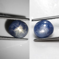 2.88 ct นิหร่า สตาร์ (Unheated Blue Star Sapphire) สีน้ำเงิน พม่า ไข่หลังเบี้ย