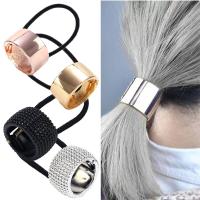 Women Vintage Metal Ponytail Holder Buckle Elastic Clip Hair Rope Fashion Simple Round Hair Ties Rings Headwear Hair Accessories Hair Accessories