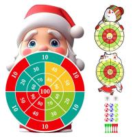 Children Dart Game Christmas Foldable Santa Claus Snowman Target Playset Cartoon Target Playset for Holiday Gift Interactive Dart Game for Living Room diplomatic