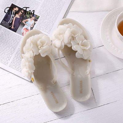 รองเท้าผู้หญิงฤดูร้อนกลางแจ้งอินเทรนด์ดอกไม้สไตล์เกาหลีรองเท้าแตะส้นแบนแบบสบายสำหรับผู้หญิง 2021 ใหม่ 21040902