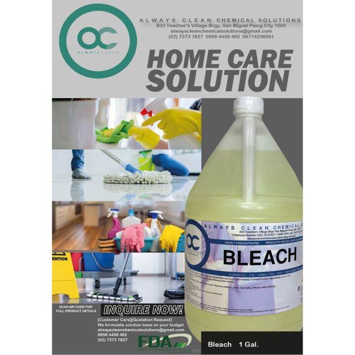 LIQUID BLEACH 1 GALLON (MULTIPURPOSE 67 BLEACH DISINFECTANT, 3700ml