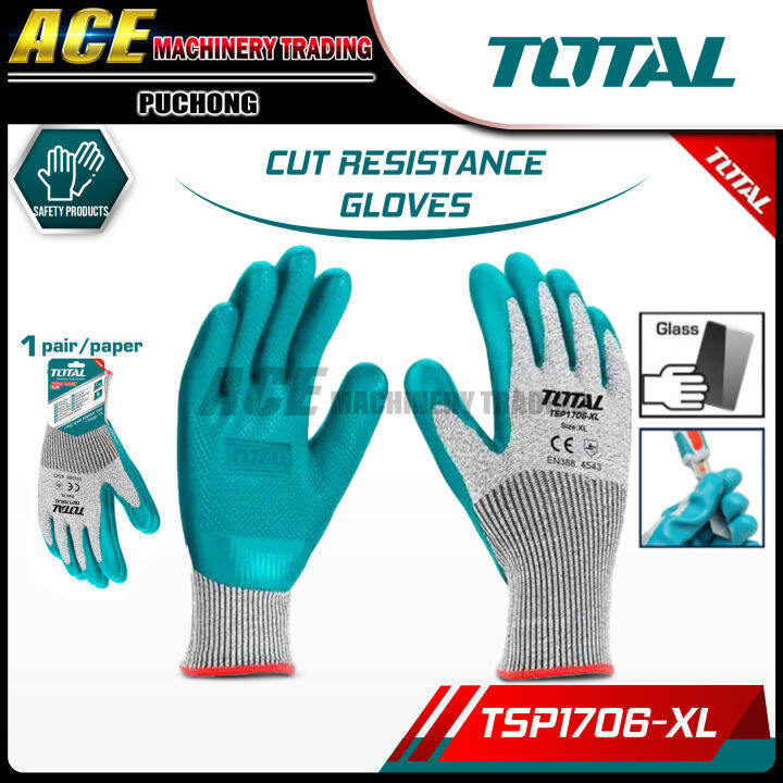 [ TOTAL ] Safetygear Cut Resistance Comfort Grip Safety Gloves
