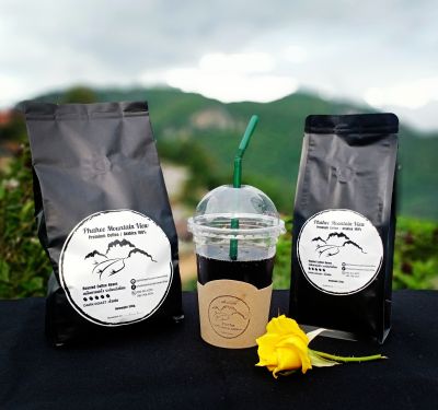 เมล็ดกาแฟพรีเมี่ยมคั่วเข้ม 500 กรัม Phahee Mountain View Coffee (Dark Roast) 500 g. กาแฟผาฮี้พันธุ์อาราบิก้า 100% (Single Origin) คั่วสดๆ
