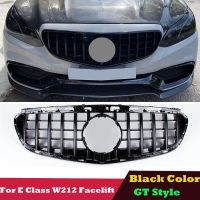 Black GT Style Front Grille For Mercedes E Class W212 Facelift 2013-2016 E200 E250 E300 E350 E400