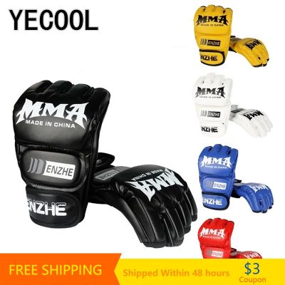 Boxing Gloves Half Finger Fight MMA Gloves Sanda Taekwondo For Adult 5 Colors Breathable Boxing gloves Professional Equipment