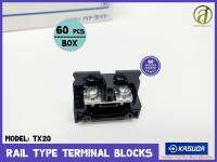 KASUGA Rail type Terminal Blocks รุ่น TX20 600V AWG18-10 (30A/30A/40A) 40A 5.5mm2 (60 ชิ้น/กล่อง)