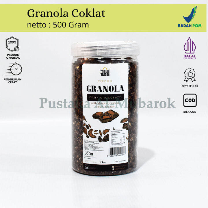 Granola Coklat 500 Gr Makanan Khas Timur Tengah Cemilan Diet Rendah Kalori Snack Sehat High