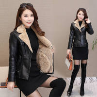 2020 Winter New Style Short Leather Coat Female Thickening plus Velvet Warm Fur Korean-style Fashion Slim Fit PU Leather Leather Coat Coat