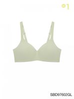 Sabina เสื้อชั้นใน Invisible Wire (ไม่มีโครง) รุ่น Perfect Bra รหัส SBD97602 สีเขียวอ่อน