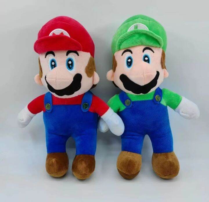 หมอนตุ๊กตานุ่มสำหรับเด็กฟิกเกอร์15-25ซม-อะนิเมะ-super-mario-bros-luigi-เกมตุ๊กตาผ้ากำมะหยี่ของเล่นของขวัญวันเกิดตกแต่ง