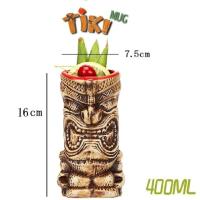 เครื่องมือแก้วฮาวาย Tiki ถ้วยดื่มถ้วยบาร์เบียร์ลายครามถ้วยสร้างสรรค์ไวน์