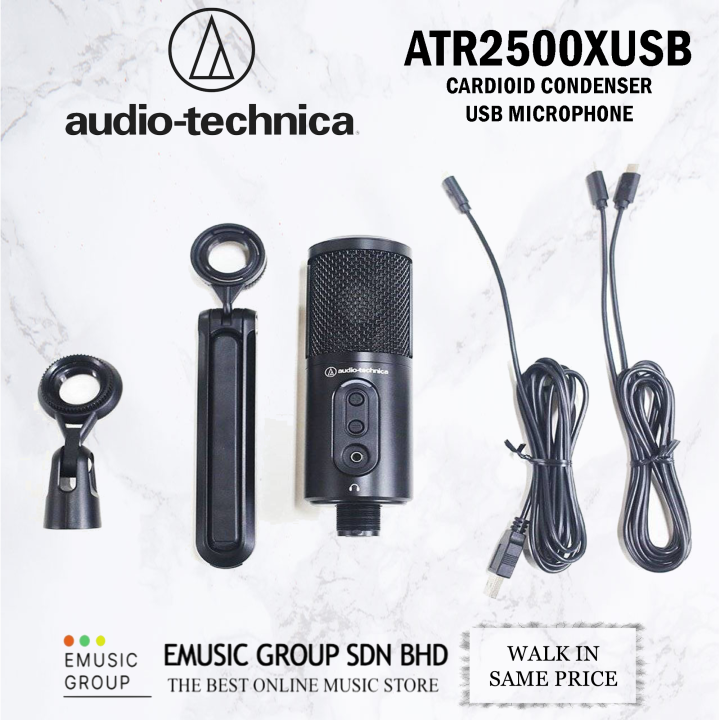 Audio Technica ATR2500X-USB Cardioid Condenser USB Microphone (Audio ...