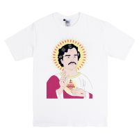 [S-5XL]ผ้าฝ้าย 100% เสื้อยืด ลาย Pablod Escobar God สินค้า S-5XL