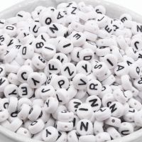 300PCS Round Mix Color Acrylic Letter Beads for Jewelry Making Kid Diy Material Loose Spacer 4x7mm