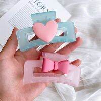 [COD] Girls hearts are bursting! Original pink blue peach heart bowknot clip cute sweet jelly shark tide