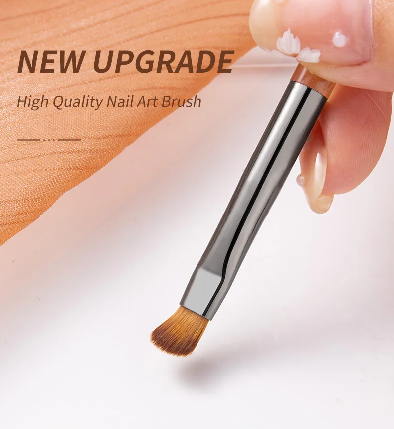 Double Headed Nail Art Brush Brown Nail Liner Brush Painting Drawing Pen  Flat Round Head UV Gel Brush Manicure Tools | Lazada PH