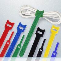 10PCS Nylon Paste Reverse Buckle Strap Cable Ties Sewing Fastener Tape Self Adhesive Loop Tape Strap Sticky Line Finishing