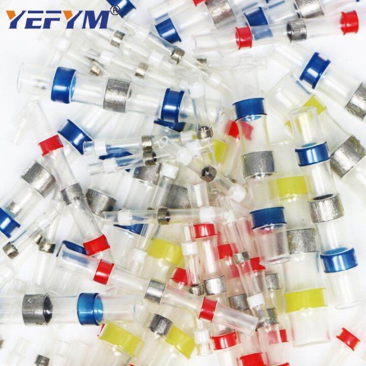 10-20-50-100pcs-heat-shrink-connect-terminals-waterproof-solder-sleeve-tube-electrical-wire-insulated-butt-connectors-kit-yefym-electrical-circuitry-p