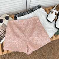 Sequined short High Waist Figure Flattering Shorts Wide Leg Casual Pants for Women Summer AIXIN