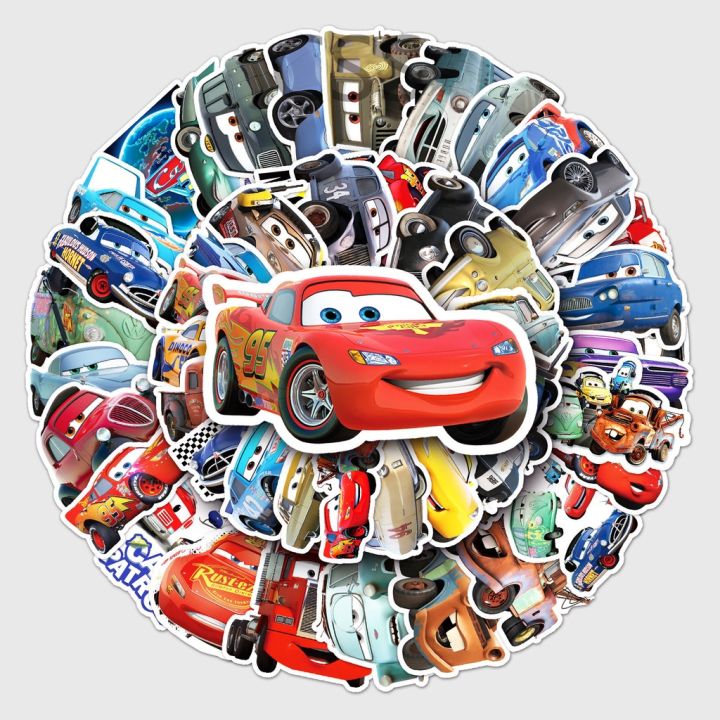 50Pcs/Set Cartoon Cars Graffiti Waterproof Sticker DIY Skateboard ...