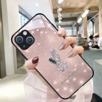 เคสสำหรับ Apple iPhone โทรศัพท์กระจกกระต่ายกลิตเตอร์ปีใหม่2023 CNY 14 13 12 11 X XR XS 8 7 Mini Pro Max Plus เคสแฟชั่นทันสมัยฝาหลังจาก GGQcase