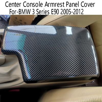 Carbon Fiber ABS Center Console Armrest Panel Cover Trim for-BMW 3 Series E90 2005 2006 2007 2008 2009 2010 2011 2012