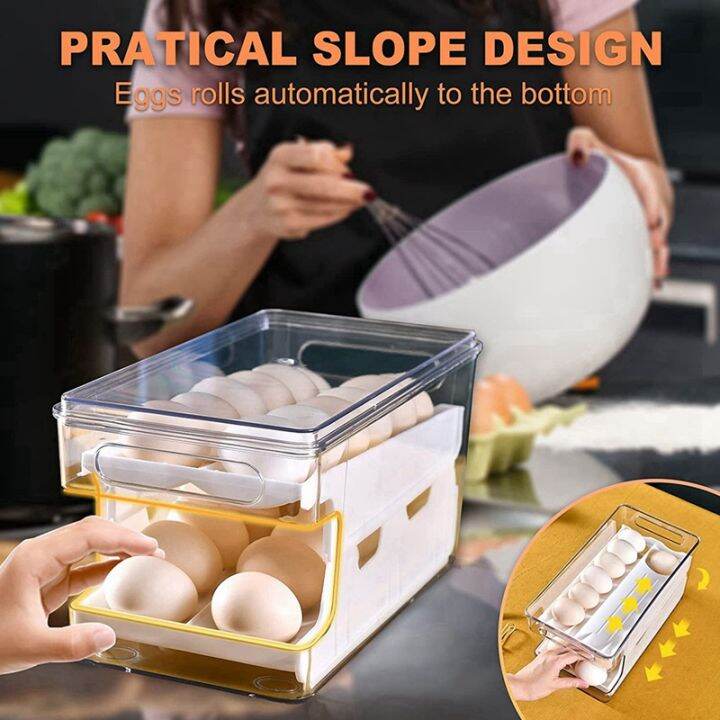 2-in-1-egg-holder-for-refrigerator-clear-rolling-egg-dispenser-for-refrigerator-24-egg-storage-container-tray