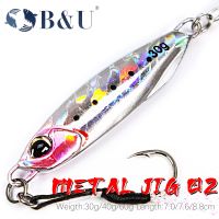 hot！【DT】 B U Slow Jig Sea Metal Jigging Print Artificial Bait Boat Fishing Lures Super Hard