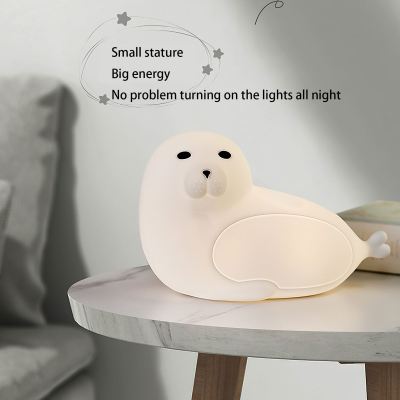 Cartoon Colorful Little Whale Little Sea Lion Pat Light Dolphin Color Change Colorful Atmosphere Night Light USB Bedside Lamp