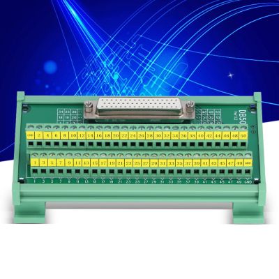 พอร์ต50พินตัวเมีย DB50ส่งสัญญาณขาดบอร์ด PCB เทอร์มินัลเชื่อมต่อ DC60V ขนาดกะทัดรัดสำหรับสาย14-26AWG