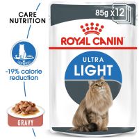 Royal Canin ultra light gravy pouch อาหารเปียก แมว (เกรวี่) x 12 ซอง