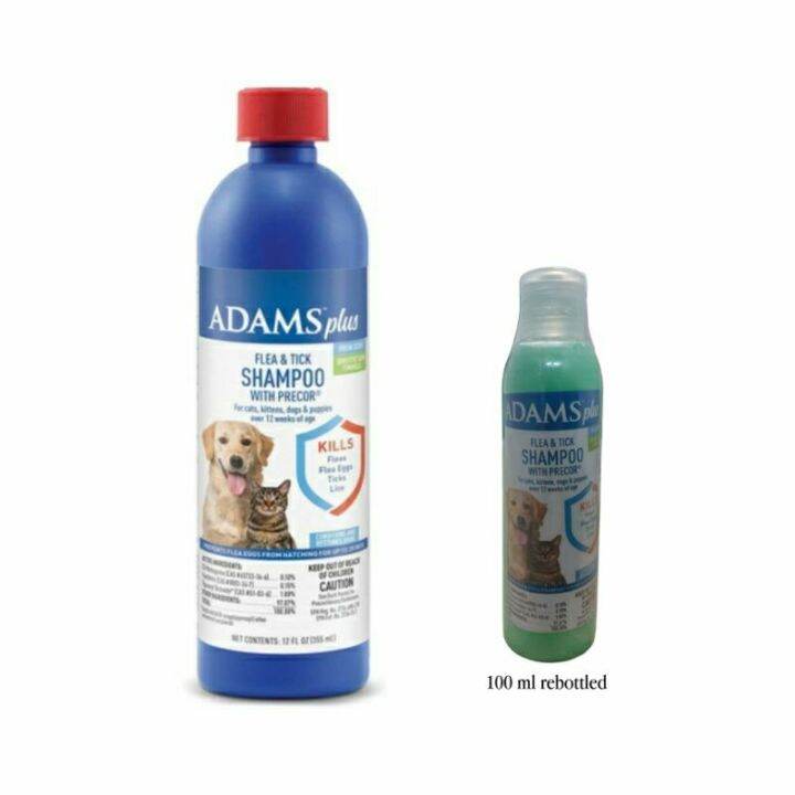 Adams Plus Flea Tick and Dandruff Dog and Cat Shampoo with Precor 100