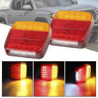 2022new Turn Signal Indicator 26 LEDs Tail Light Number Plate Light 1 Pair Rear Reverse Brake Stop Lamp Trailer Truck Caravan