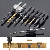 HSS Titanium 1/4 Quick Change Hex Shank Countersink Screw Head Drill Reaming Wood Power Countersunk Tools Chamfer Drill Bit