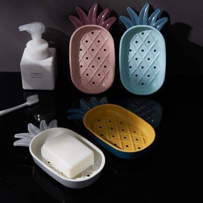 Creative Pineapple Shape Drain Soap Box Soap Storage Box Easy Clean Soap Dishes Holder Bathroom Supply