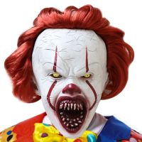 ใหม่หน้ากากสตีเฟนคิง LED ของ Pennywise สยองขวัญตัวตลกหน้ากากแฟนซีดวงตาส่องแสงตัวตลกหน้ากากยางฮาโลวีนพร็อพคอสตูมคอสเพลย์