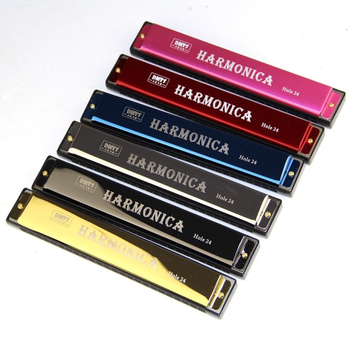 new-2020-upgraded-version-24-holes-octave-tuned-harmonicametal-harmonica-key-of-c-with-case