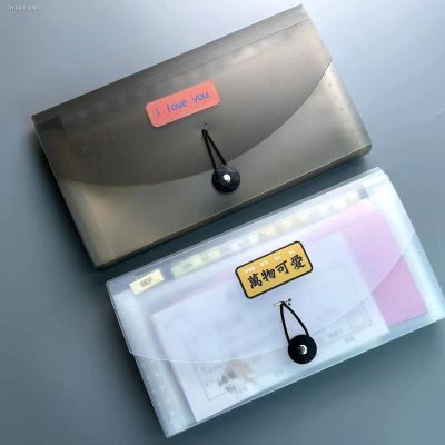 ☏◊◎ B6 Mini 13 Pockets Portable Storage Clip Student Folder Data Finishing Storage Bag Solid Color Ticket Folder