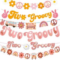 【YF】 1SET Hippie Groovy Bus Paper Banners Kids Birthday Decorations Supplies