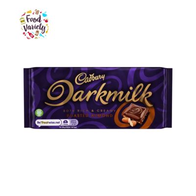 Import Foods🔹 Cadbury Dark Milk Roasted Almond 85g แคดเบอรี ดาร์กมิลค์ ผสมอัลมอนด์คั่ว 85 กรัม