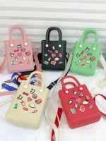 ✽☼ 2023EVA new jelly bag DIY hole bag cute flower summer beach vacation bag simple portable female