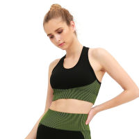 【cw】 Zechuang Jacquard Quick-Drying Yoga Vest Beauty Back Outdoor Running Exercise Underwear Seamless Workout 2683 ！