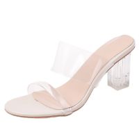 Summer High Heels Fashion PVC Pumps Women Shoes Transparent Heels Sexy Hollow Breathable Slippers Round Toe Female Clear Heels