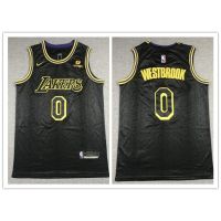 [2 Styles] 2022 New NBA Jersey Los Angeles Lakers 0 # Westbrook Black Snake Print New Sponsor Basketball Sports❤