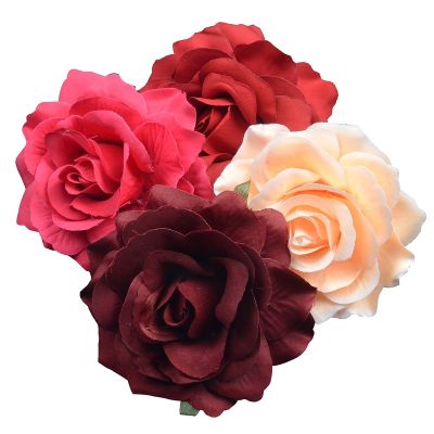 [AYIQ Flower Shop] 30ชิ้น10เซนติเมตรขนาดใหญ่ประดิษฐ์ดอกกุหลาบผ้าไหมหัวดอกไม้สำหรับงานแต่งงานตกแต่งบ้าน DIY พวงหรีดสมุดหัตถกรรมดอกไม้ปลอมผนัง