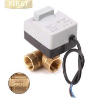 AC220V 3 way electric motorized ball valve three wires two controls for air conditioning