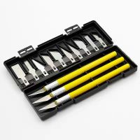 【YF】 13Pcs/set Art Carving Cutter With Box Paper Metal Blade Wood Replacement Operation Scalpel Craft